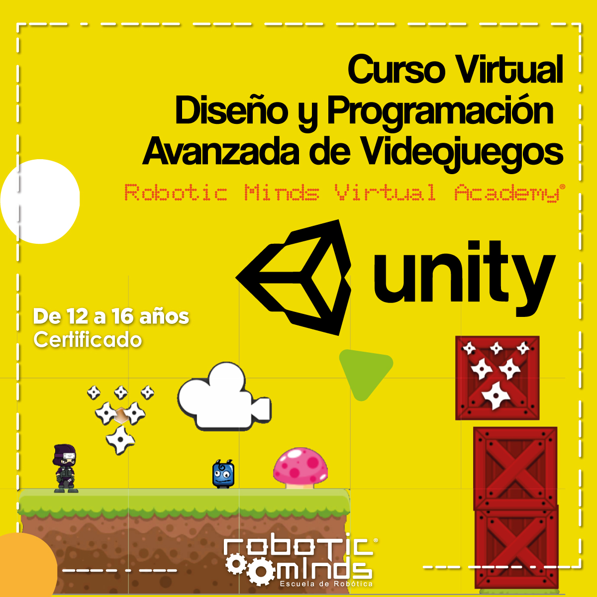 Curso diseño y programación de videojuegos en 3D Unity Robotic Minds